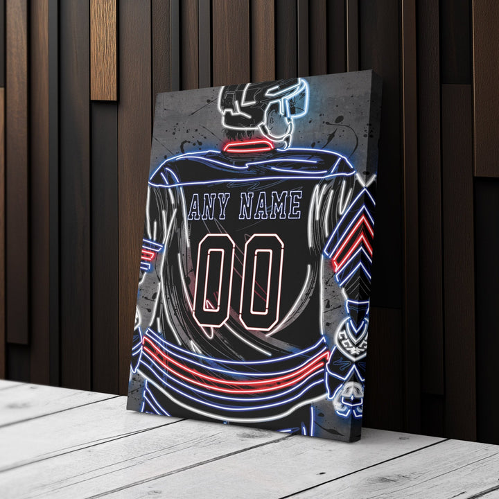 Winnipeg Jets Custom Jersey Canvas | Neon Wall Art - CanvasNeon