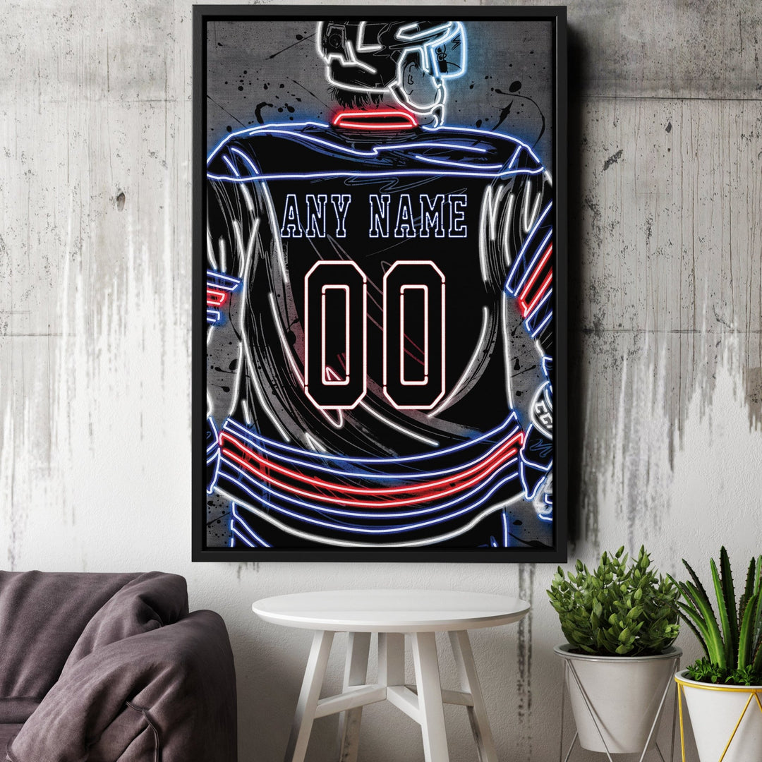 Winnipeg Jets Custom Jersey Canvas | Neon Wall Art - CanvasNeon
