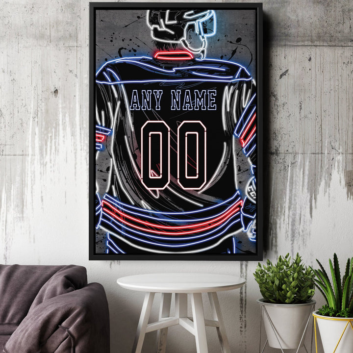 Winnipeg Jets Custom Jersey Canvas | Neon Wall Art - CanvasNeon