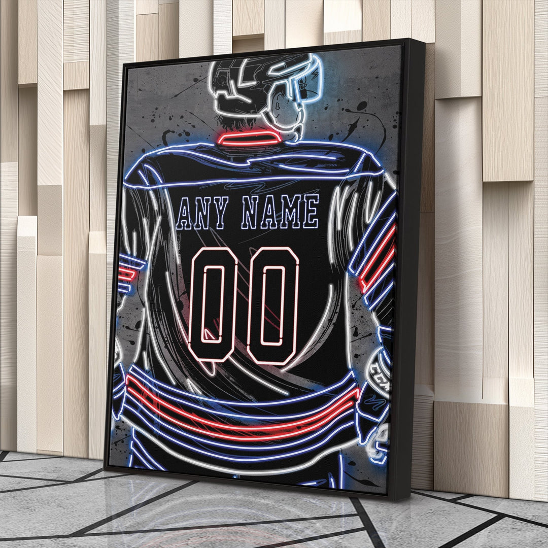 Winnipeg Jets Custom Jersey Canvas | Neon Wall Art - CanvasNeon