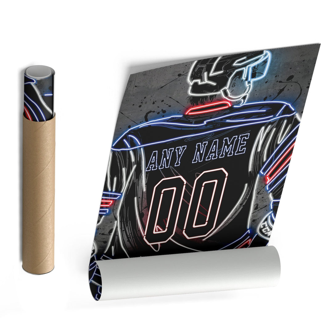 Winnipeg Jets Custom Jersey Canvas | Neon Wall Art - CanvasNeon