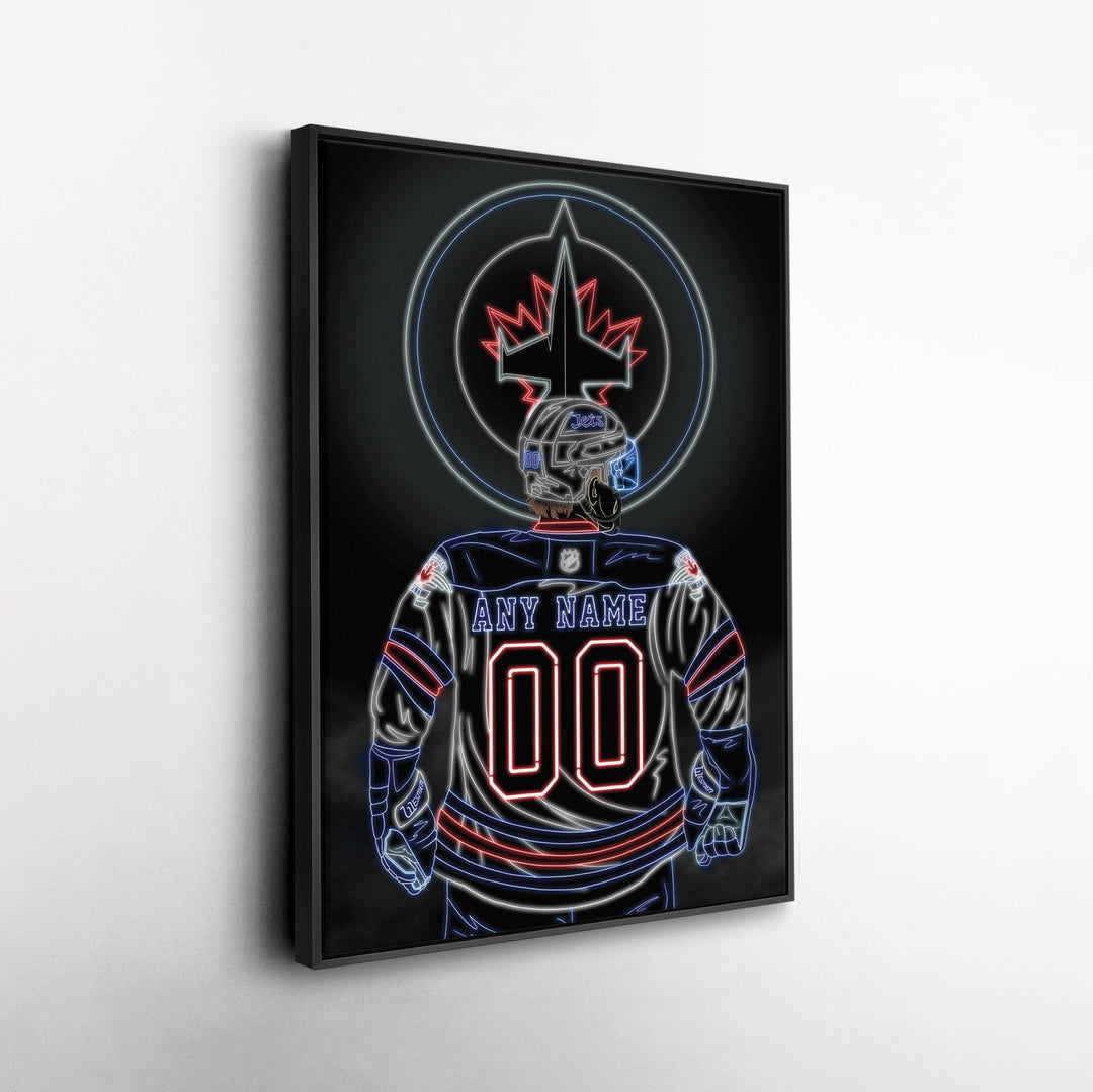 Winnipeg Jets Personalized Jersey Canvas | Neon Wall Art - CanvasNeon