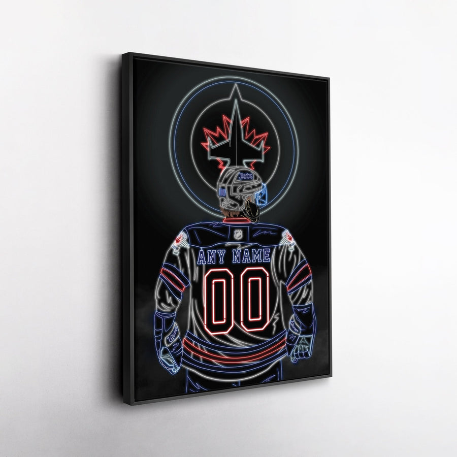 Winnipeg Jets Personalized Jersey Canvas | Neon Wall Art - CanvasNeon