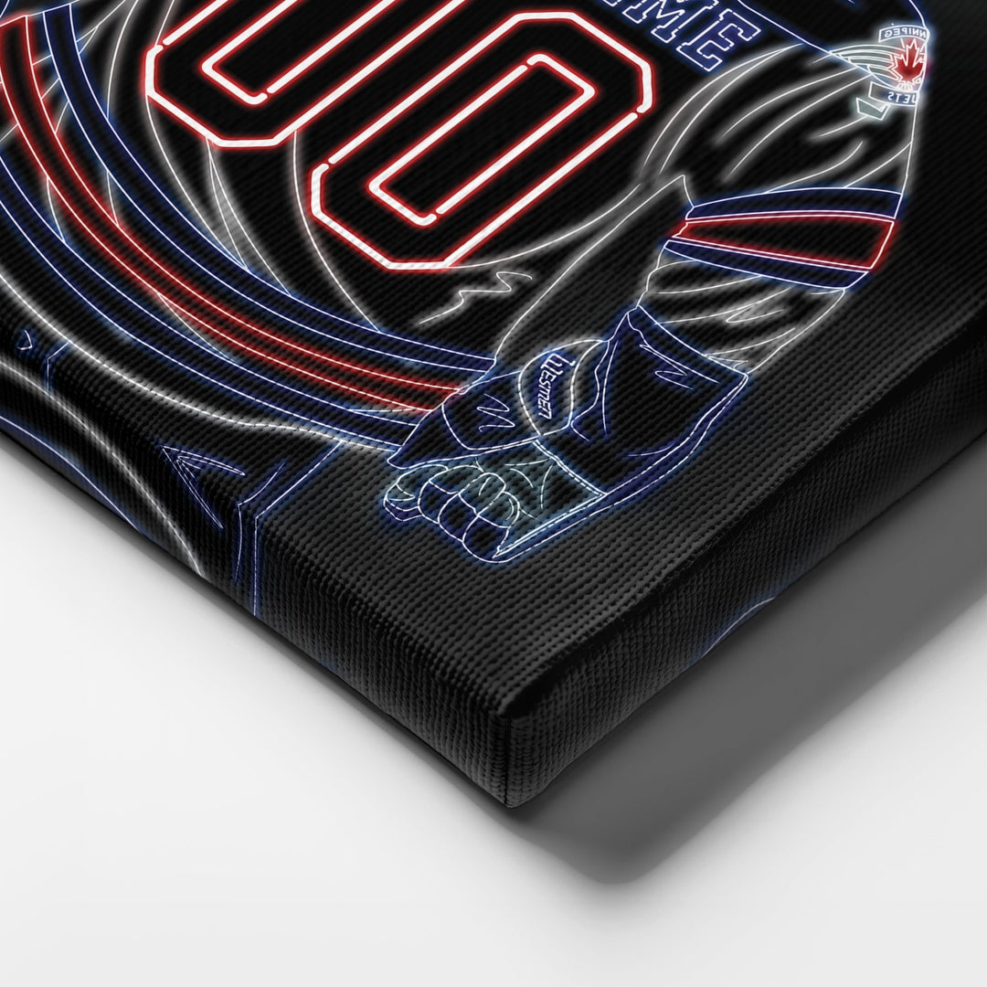 Winnipeg Jets Personalized Jersey Canvas | Neon Wall Art - CanvasNeon