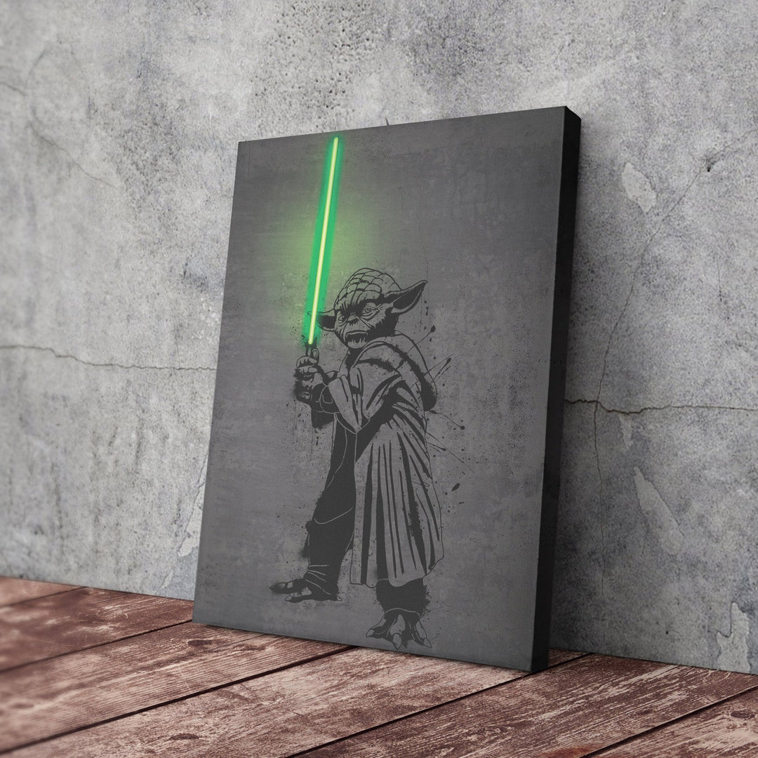 Yoda Canvas | Star Wars Neon Wall Art - CanvasNeon