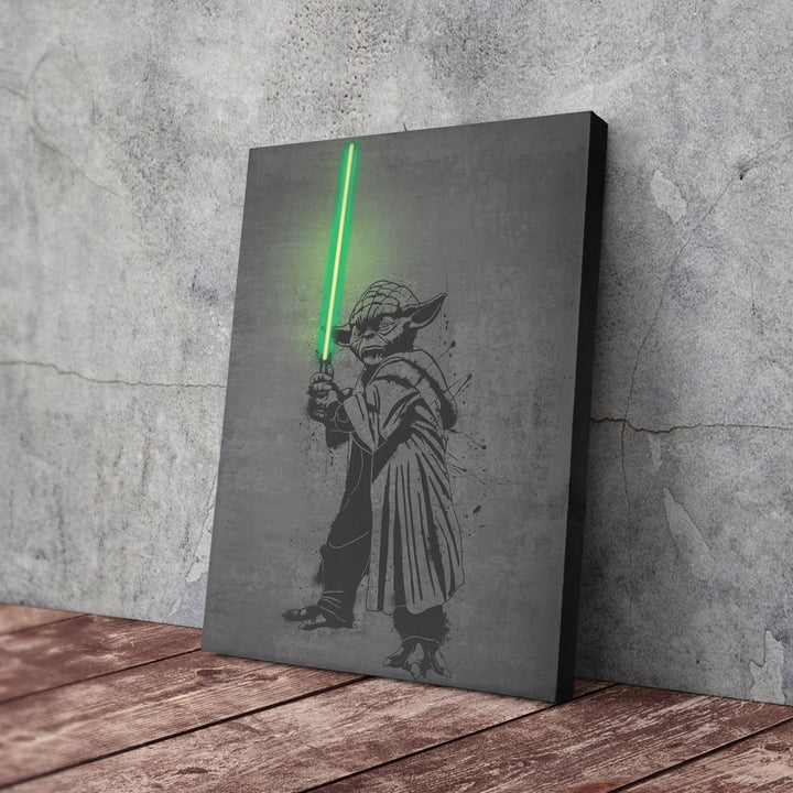 Yoda Canvas | Star Wars Neon Wall Art - CanvasNeon