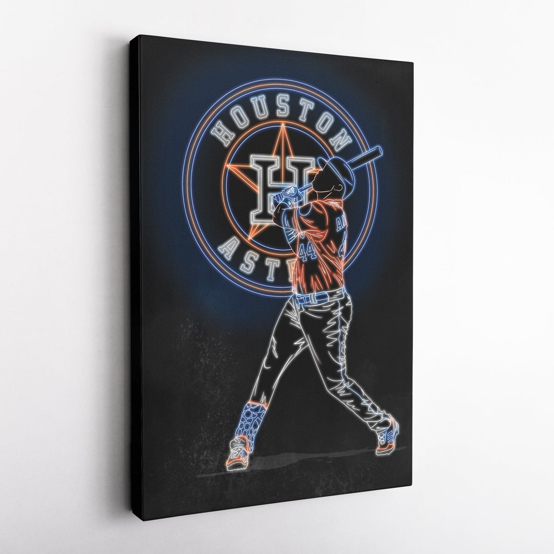 Yordan Alvarez Neon Canvas Art | Astros Wall Decor - CanvasNeon