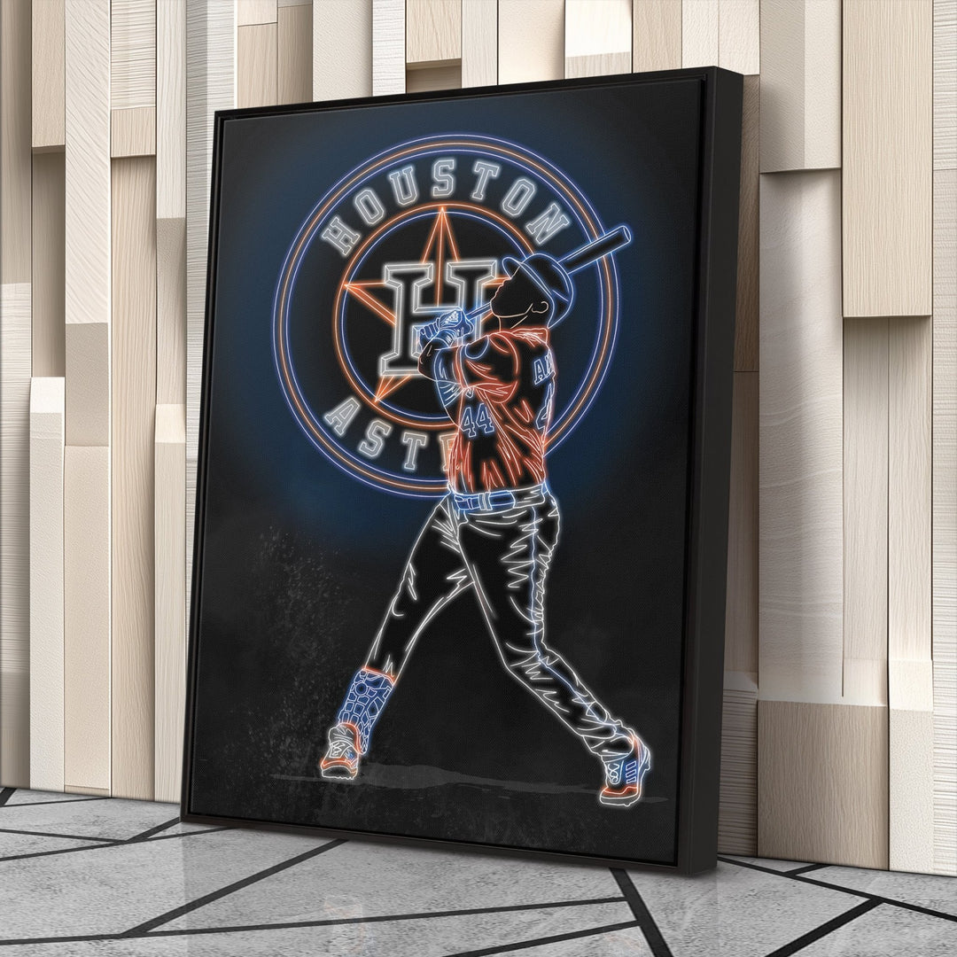 Yordan Alvarez Neon Canvas Art | Astros Wall Decor - CanvasNeon