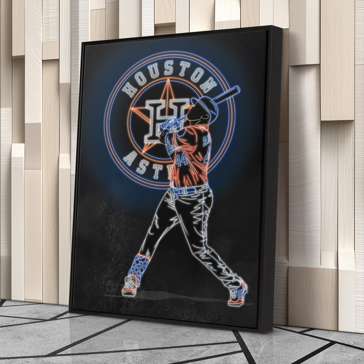 Yordan Alvarez Neon Canvas Art | Astros Wall Decor - CanvasNeon