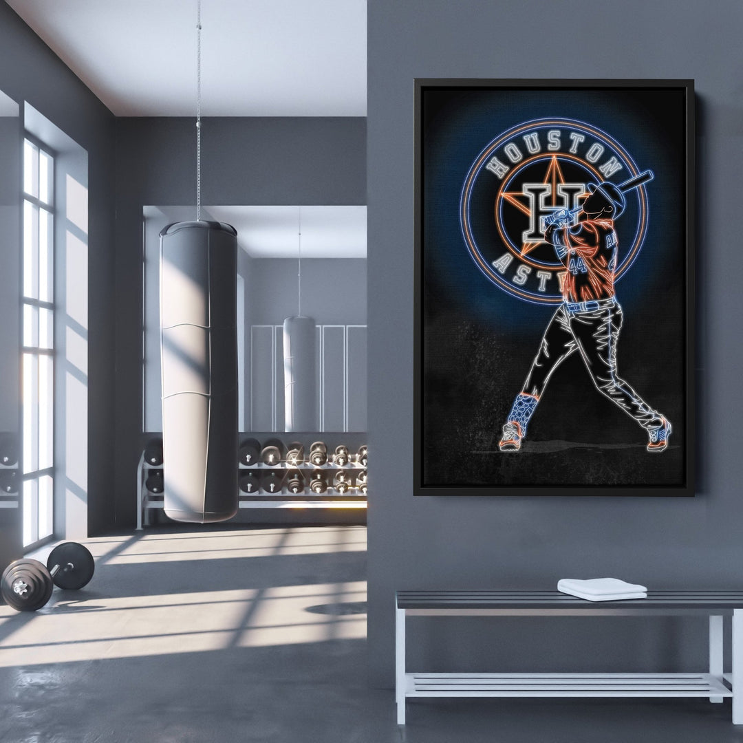 Yordan Alvarez Neon Canvas Art | Astros Wall Decor - CanvasNeon