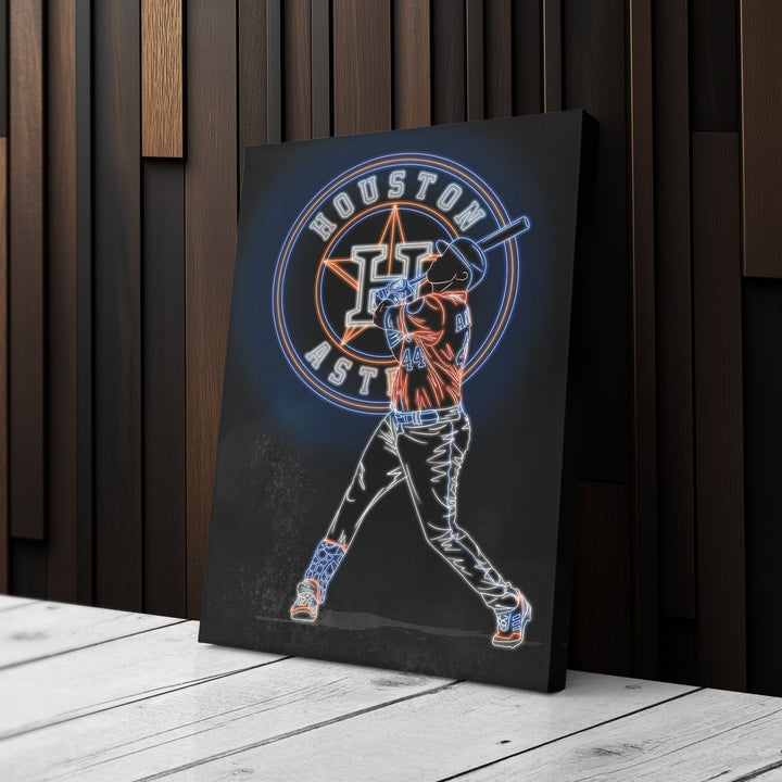 Yordan Alvarez Neon Canvas Art | Astros Wall Decor - CanvasNeon