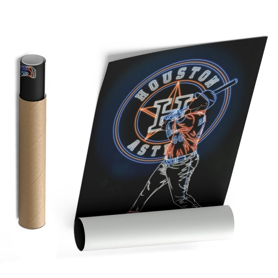 Yordan Alvarez Neon Canvas Art | Astros Wall Decor - CanvasNeon