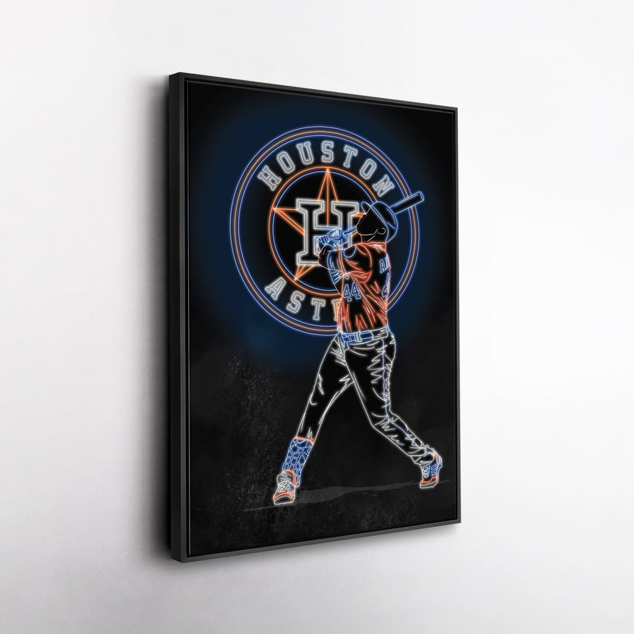 Yordan Alvarez Neon Canvas Art | Astros Wall Decor - CanvasNeon